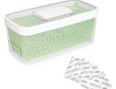 GreenSaver Produce Keeper (5.0 Qt) & OXO GreenSaver Carbon Filter Refills - 4 Pack Bundle