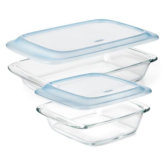 Glass Baking Dish with Lid (2.0 Qt) & Glass Baking Dish with Lid (3.0 Qt) Bundle