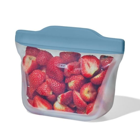 Silicone Reusable Bag Stand-Up Snack (12 oz) - Ocean Blue
