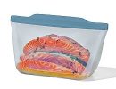 Silicone Reusable Bag  Stand-Up Half Gallon (64 oz) - Ocean Blue
