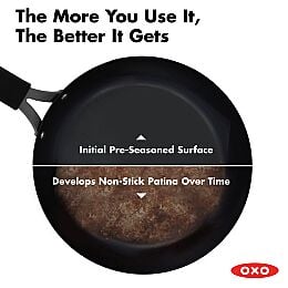 Carbon Steel Obsidian Series 8-Inch Frypan with Silicone Sleeve