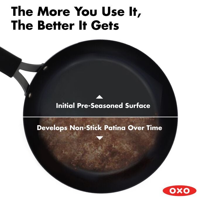 Carbon Steel Obsidian Series 12-Inch Wok with Silicone Sleeve