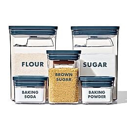 8-Piece Prelabeled Baking POP Container Set ?C Storm Blue