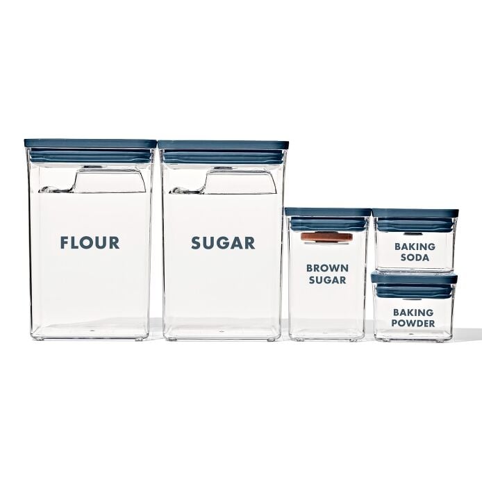 8-Piece Prelabeled Baking POP Container Set ?C Storm Blue