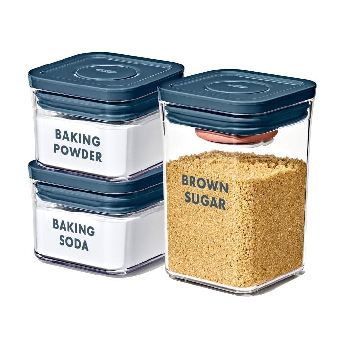 8-Piece Prelabeled Baking POP Container Set ?C Storm Blue