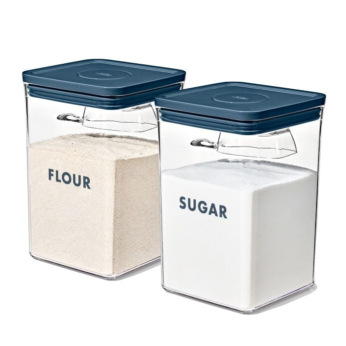8-Piece Prelabeled Baking POP Container Set ?C Storm Blue