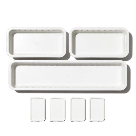 3-Piece Slim Adjustable Drawer Bin Set