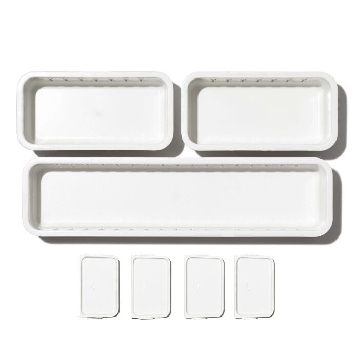 3-Piece Slim Adjustable Drawer Bin Set
