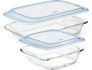 Glass Baking Dish with Lid (2.0 Qt) and Glass Baking Dish with Lid (3.0 Qt) Bundle