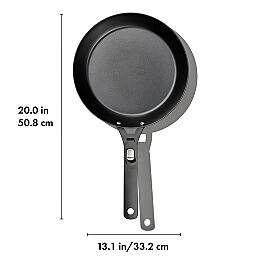 Outdoor 12-inch Carbon Steel Pan with Removable Handle