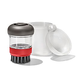 Outdoor Soap Dispensing Dish Brush with Storage Case