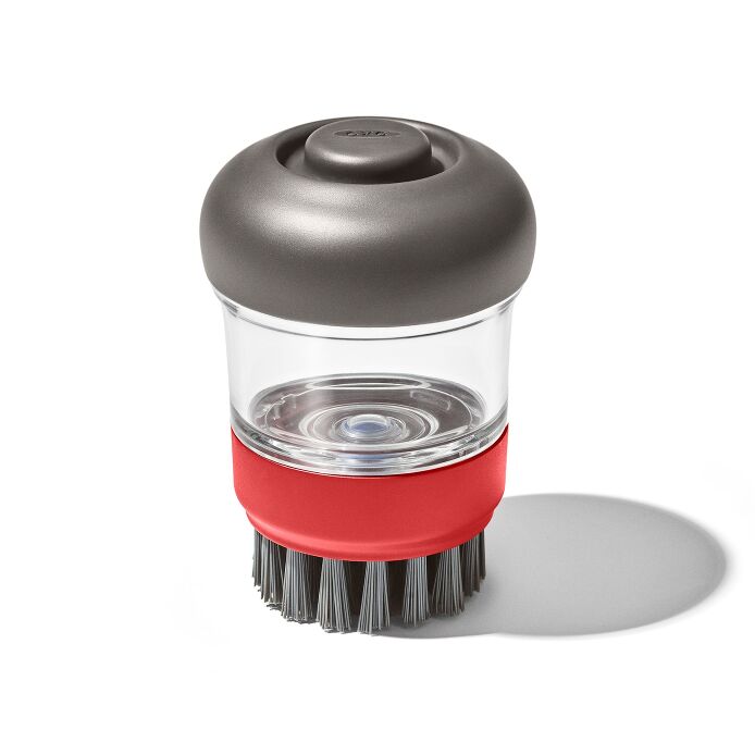 Outdoor Soap Dispensing Dish Brush with Storage Case