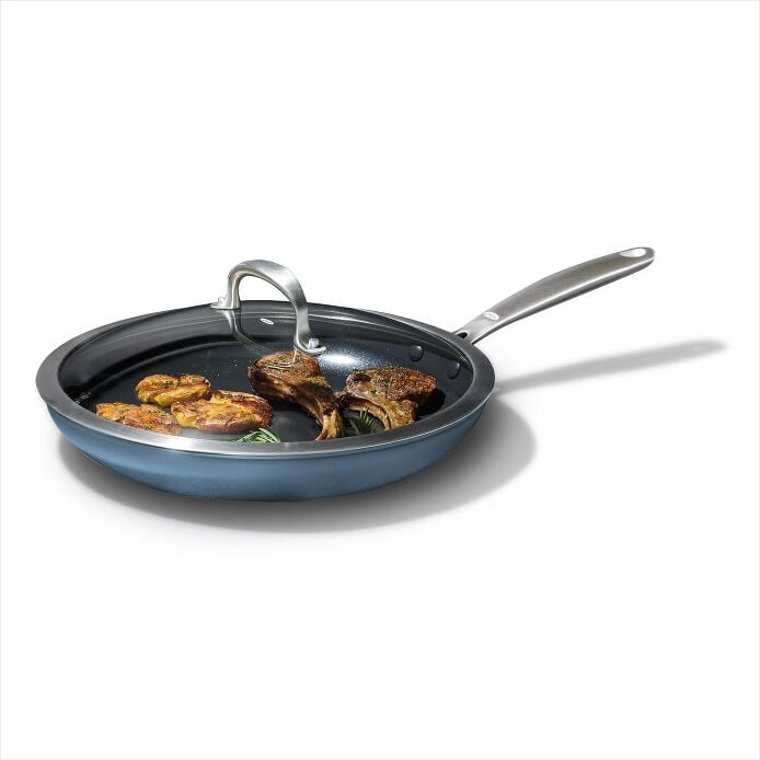 Enhanced 12" Frypan with Lid ?C Storm Blue
