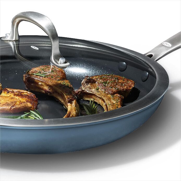 Enhanced 12" Frypan with Lid ?C Storm Blue