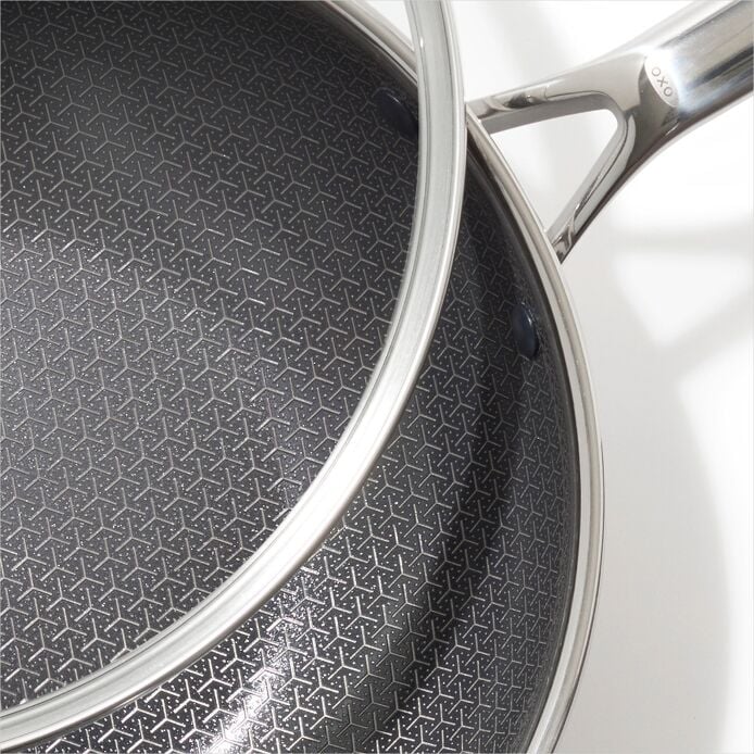 Trident Hybrid Non-Stick Stainless Steel 5 Qt Wok with Lid