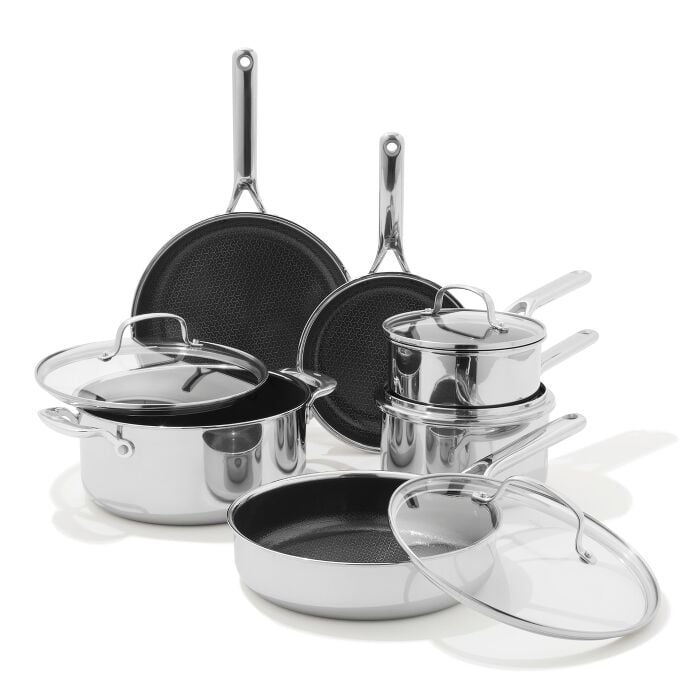 Trident Hybrid Non-Stick Stainless Steel 10-Piece Set