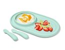 Textured Suction Plate & Spoons Set - 3-Piece