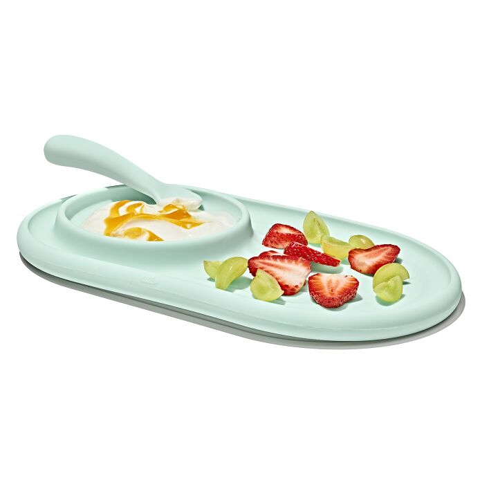 Textured Suction Plate & Spoons Set - 3-Piece